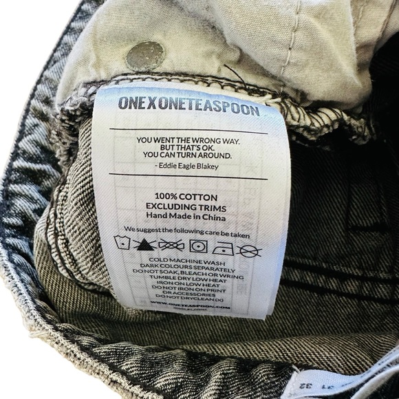 One Teaspoon High Waist Bonita Denim Shorts - Picture 11 of 11